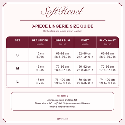 SoftRevel Size Guide — cm and in