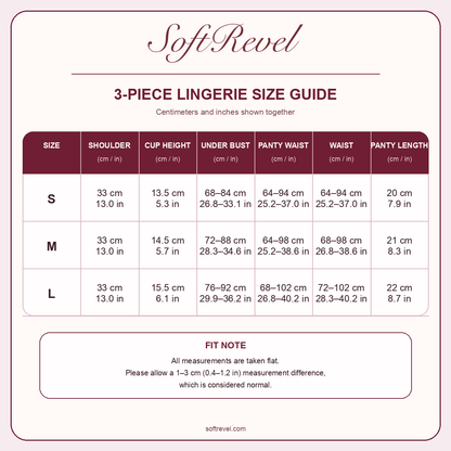 SoftRevel Size Guide — cm and in