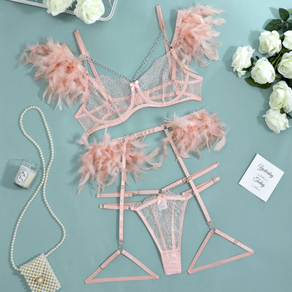 SoftRevel Lace 4-Piece Set Chain Lingerie - view 9