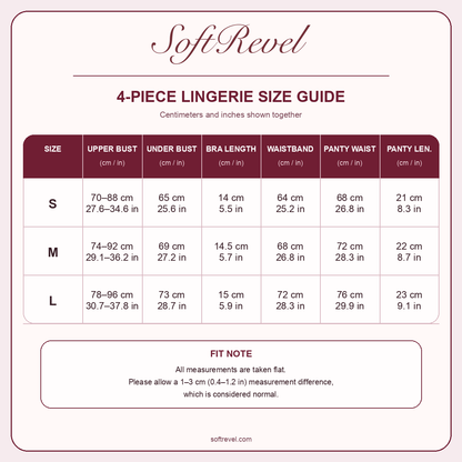 SoftRevel Size Guide — cm and in