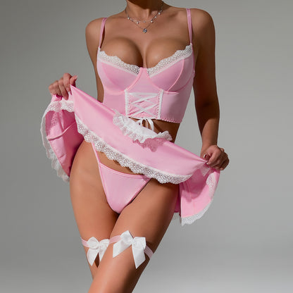Lace 4-Piece Set Lace-Up Lingerie - detail view 16