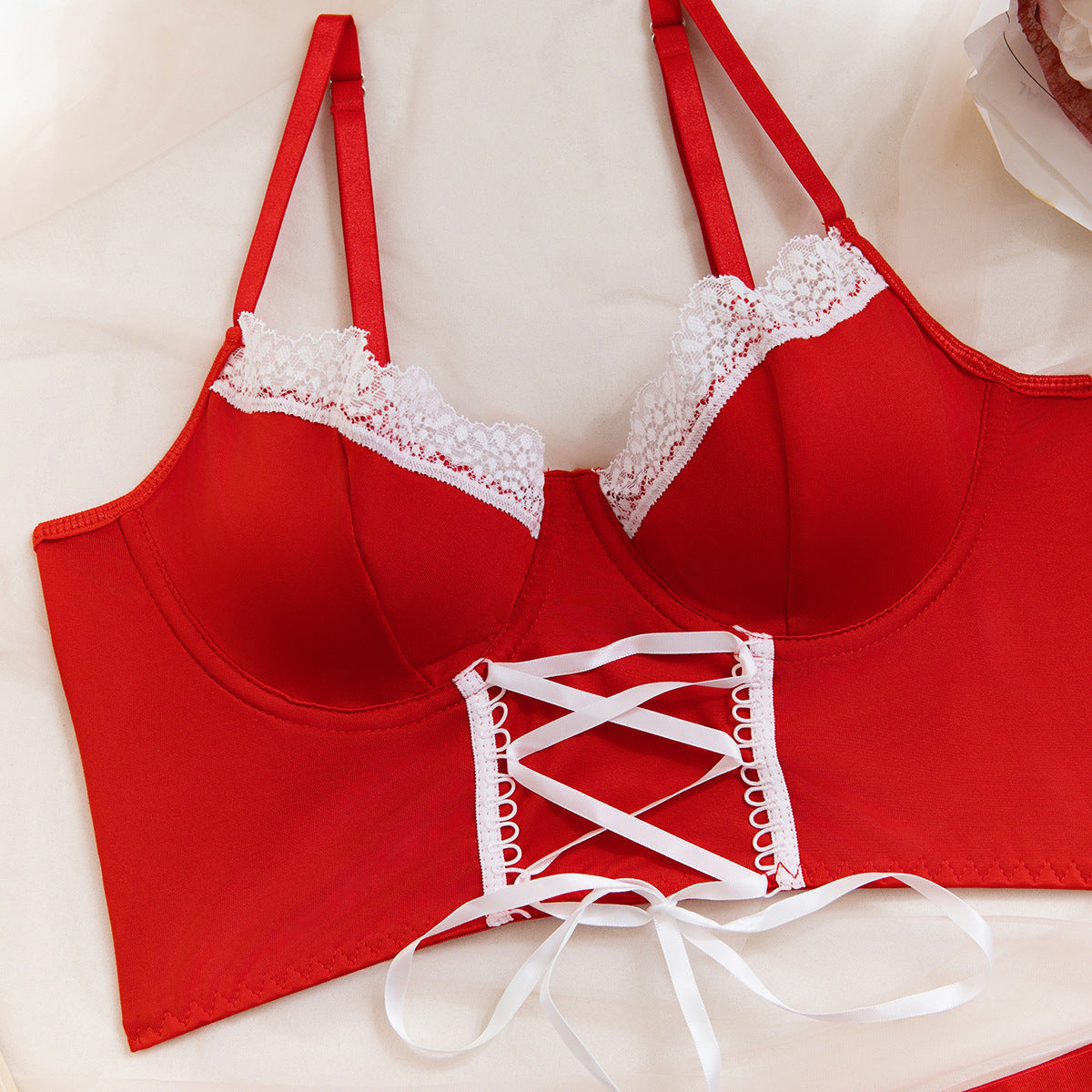 Lace 4-Piece Set Lace-Up Lingerie - detail view 33