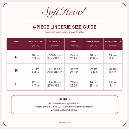 SoftRevel Size Guide — cm and in