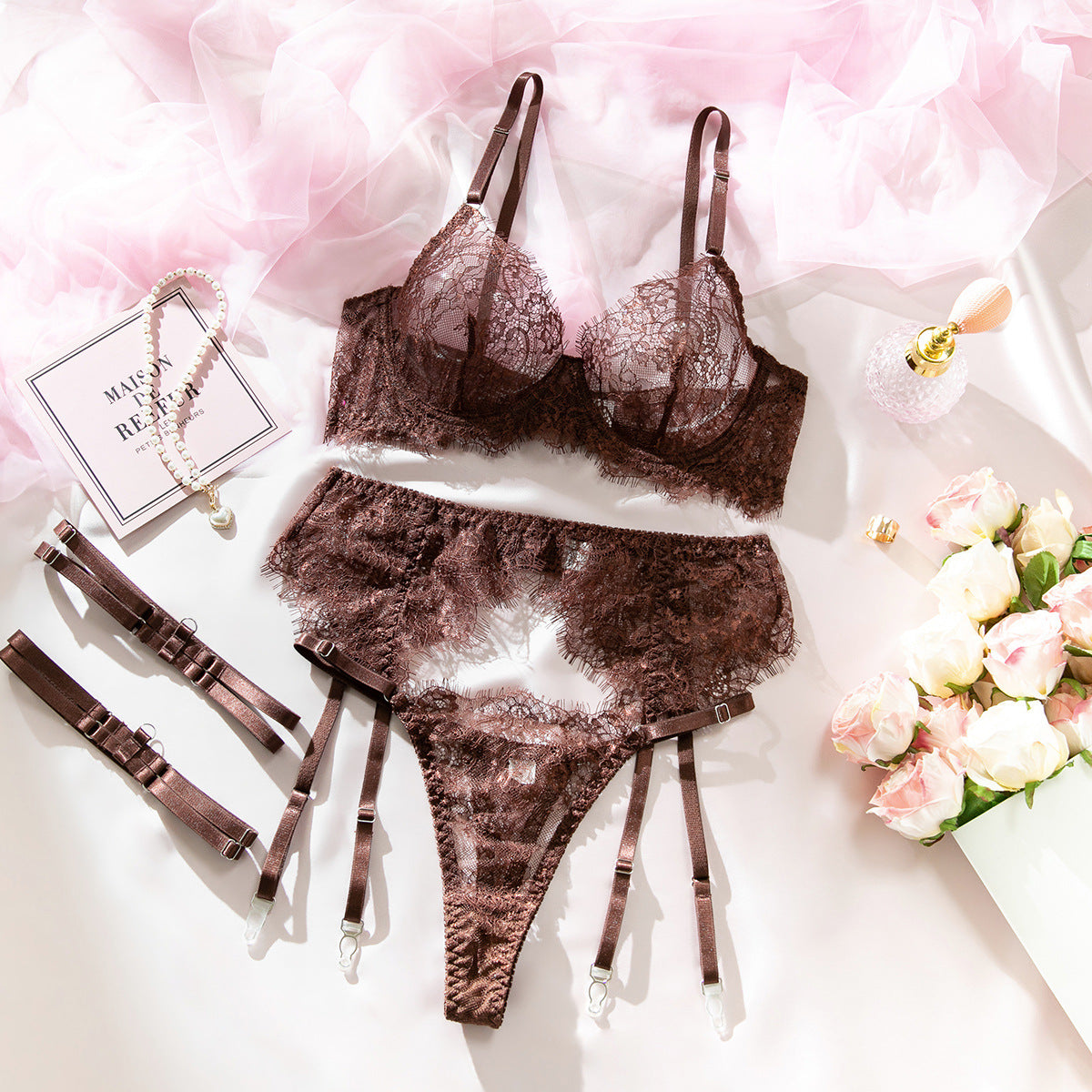 Lace Bra Set Push-Up Lingerie - detail view 8
