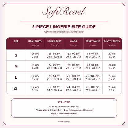 SoftRevel Size Guide — cm and in
