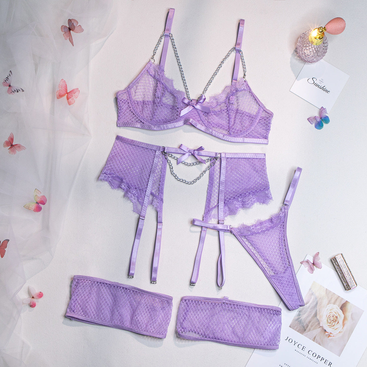 SoftRevel Lace Eyelash 4-Piece Set Lingerie - view 10