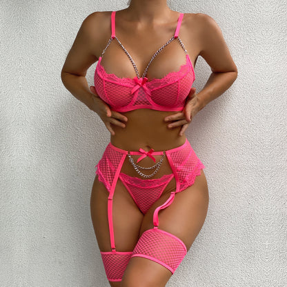 Lace Eyelash 4-Piece Set Lingerie - detail view 10