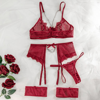Lace Eyelash 4-Piece Set Lingerie - detail view 46