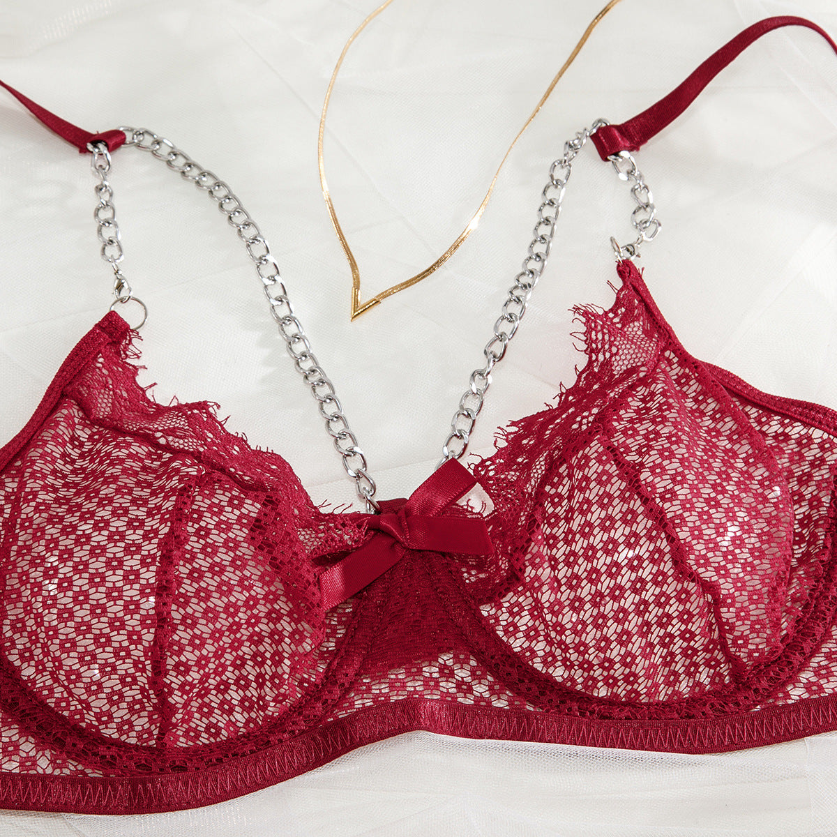 Lace Eyelash 4-Piece Set Lingerie - detail view 47