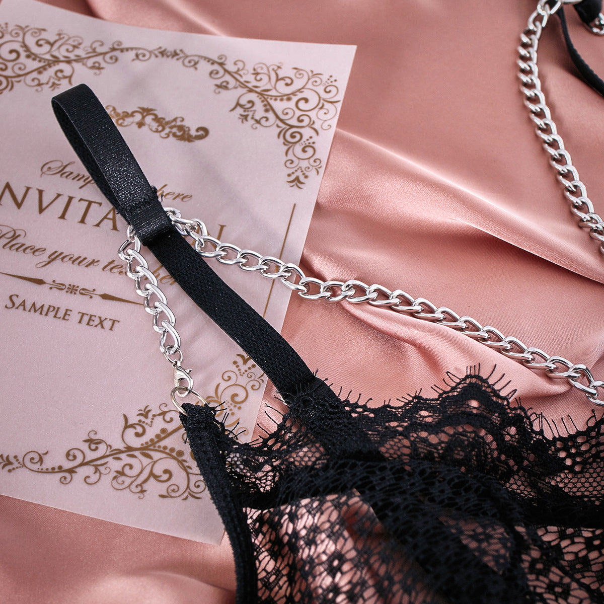 Lace Eyelash 4-Piece Set Lingerie - detail view 54