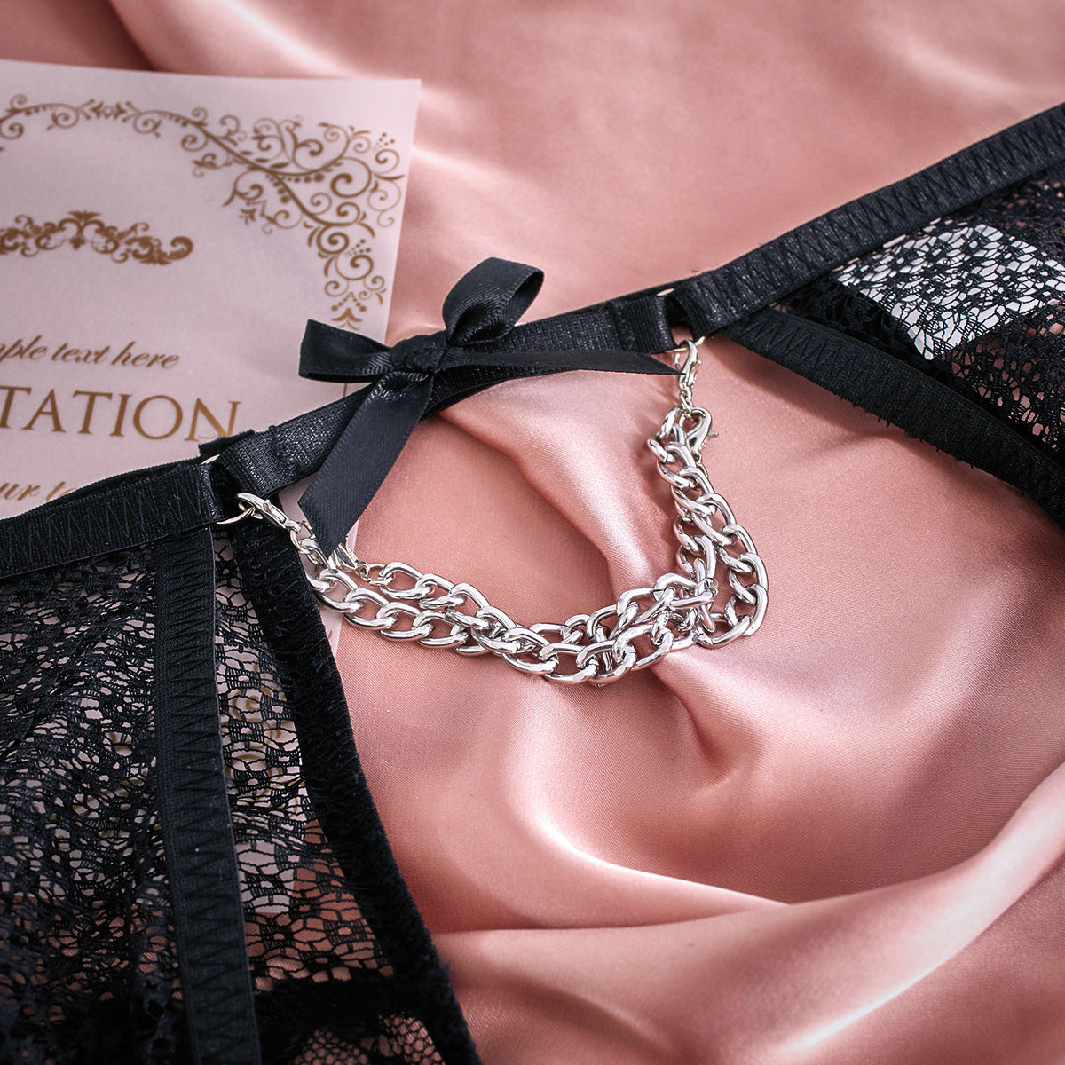 Lace Eyelash 4-Piece Set Lingerie - detail view 57