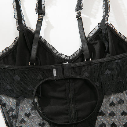 Lace Faux Leather 3-Piece Set Lingerie - detail view 13