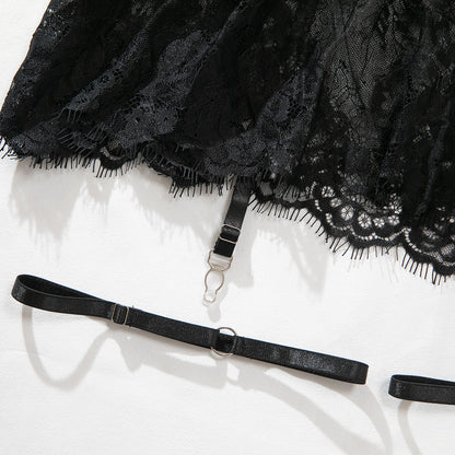Lace Faux Leather 3-Piece Set Lingerie - detail view 15
