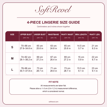 SoftRevel Size Guide — cm and in