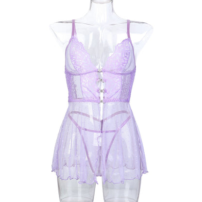 Lace Mesh Babydoll Dress - detail view 15