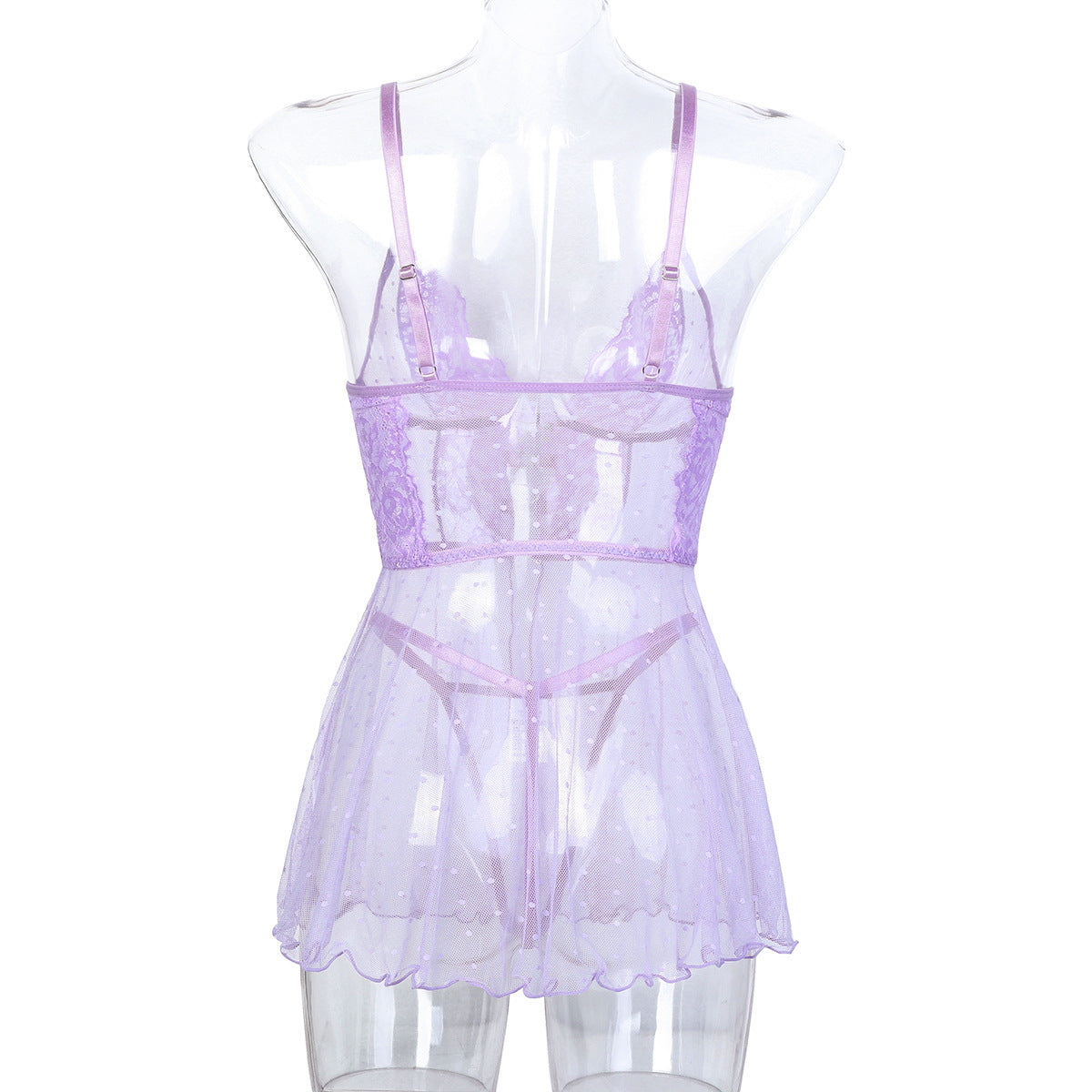 Lace Mesh Babydoll Dress - detail view 17