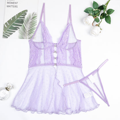 Lace Mesh Babydoll Dress - detail view 18