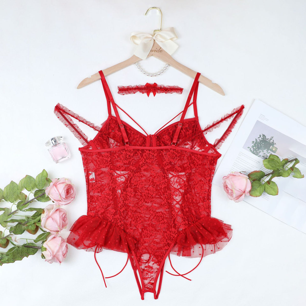 Lace Mesh Bodysuit Plus Size Lingerie - detail view 24