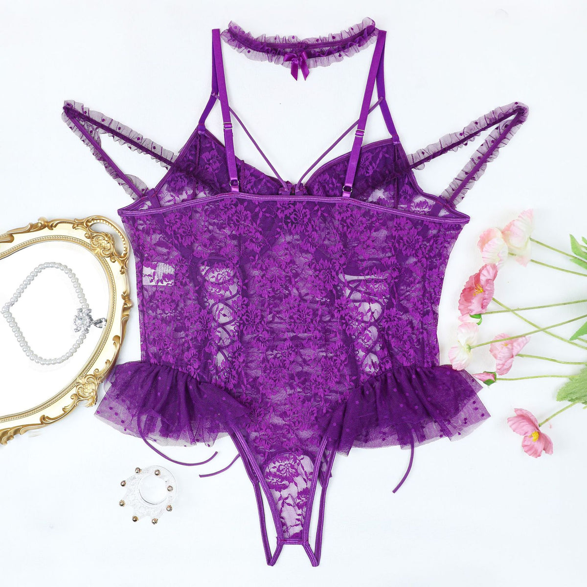 Lace Mesh Bodysuit Plus Size Lingerie - detail view 28