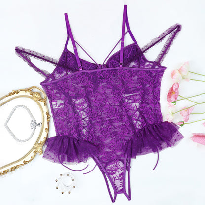 Lace Mesh Bodysuit Plus Size Lingerie - detail view 30