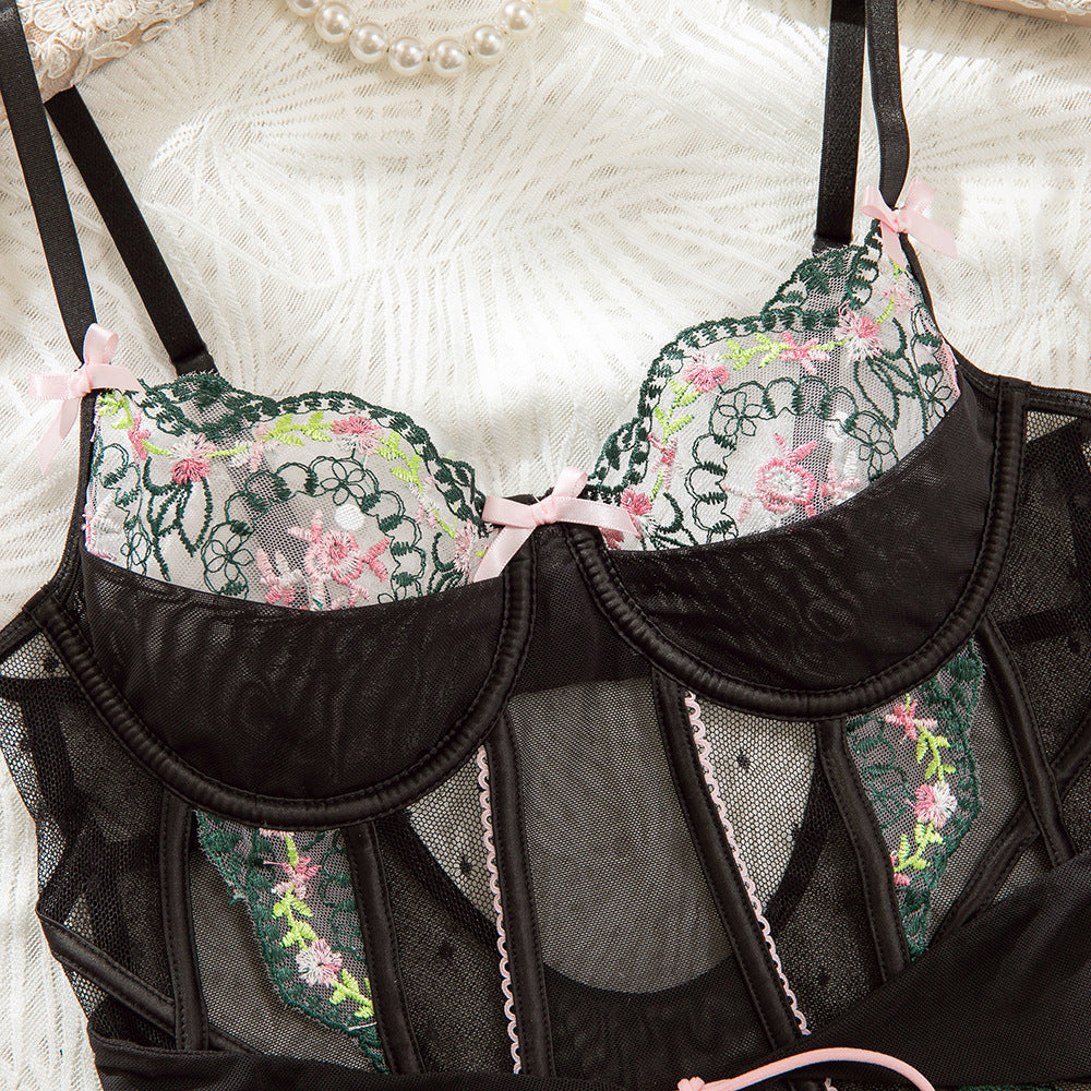 Lace Mesh Bow Bodysuit - detail view 14