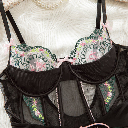 Lace Mesh Bow Bodysuit - detail view 14