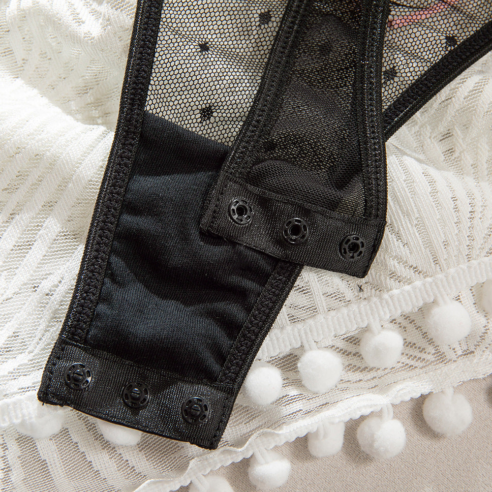 Lace Mesh Bow Bodysuit - detail view 19