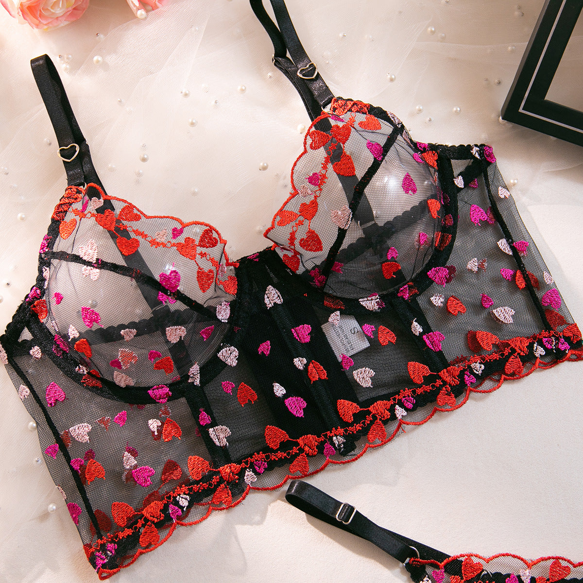 Lace Mesh Bra Set Lingerie - detail view 13