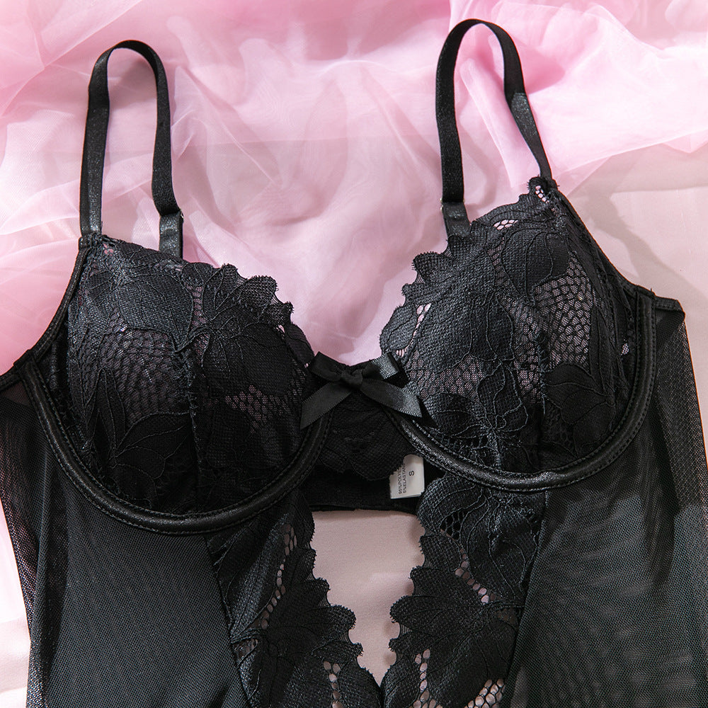Lace Mesh Stockings Bodysuit - detail view 13