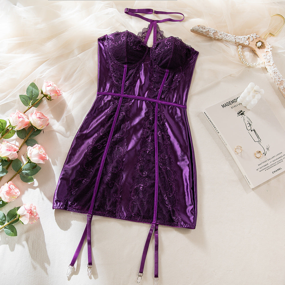 Lace Push-Up Halter Lingerie Set - detail view 8