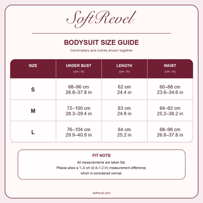 SoftRevel Size Guide — cm and in