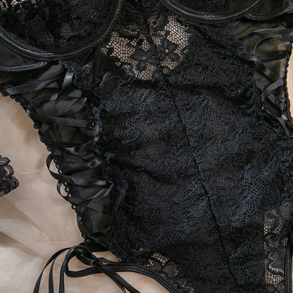 Lace Shapewear Bodysuit Lace-Up - detail view 25