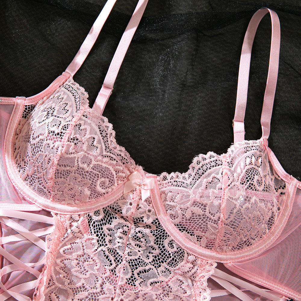 Lace Shapewear Bodysuit Lace-Up - detail view 33