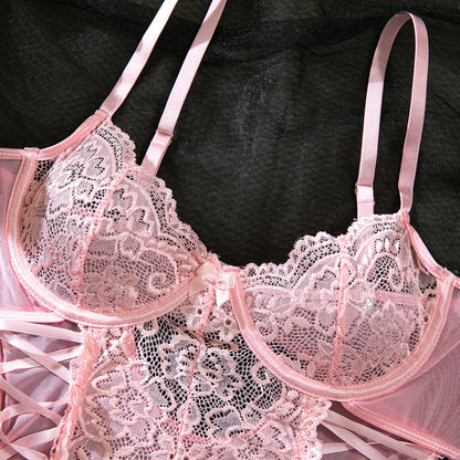 Lace Shapewear Bodysuit Lace-Up - detail view 33
