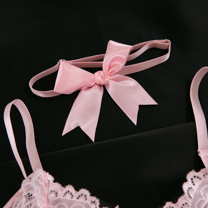 Lace Shapewear Bodysuit Lace-Up Lingerie Set - detail view 14