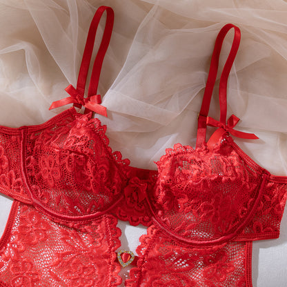 Lace Sheer Bodysuit Lingerie Set - detail view 28