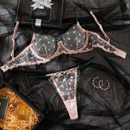 SoftRevel Lace Sheer Bra Set Lingerie - flat lay
