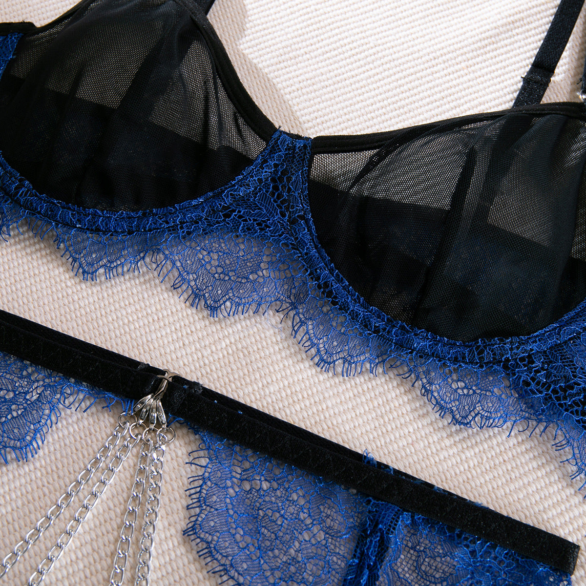 Lace Sheer Mesh 3-Piece Set Lingerie - detail view 12