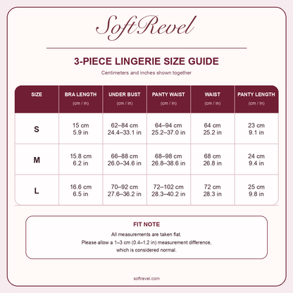 SoftRevel Size Guide — cm and in