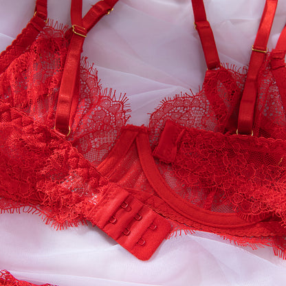 Lace Sheer Mesh 4-Piece Set Lingerie - detail view 23