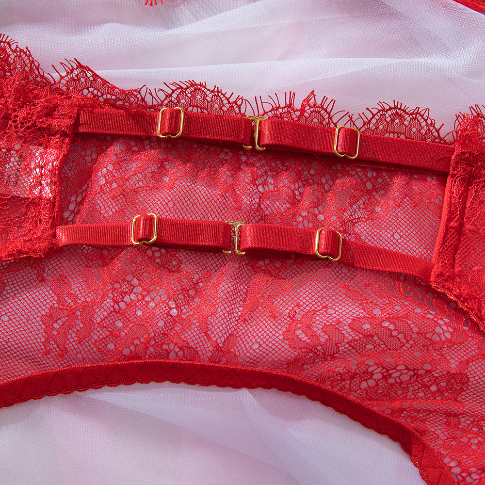 Lace Sheer Mesh 4-Piece Set Lingerie - detail view 24