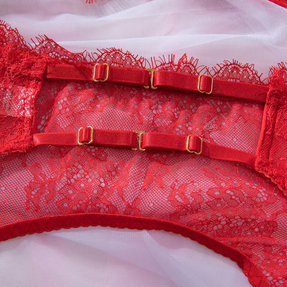 Lace Sheer Mesh 4-Piece Set Lingerie - detail view 24