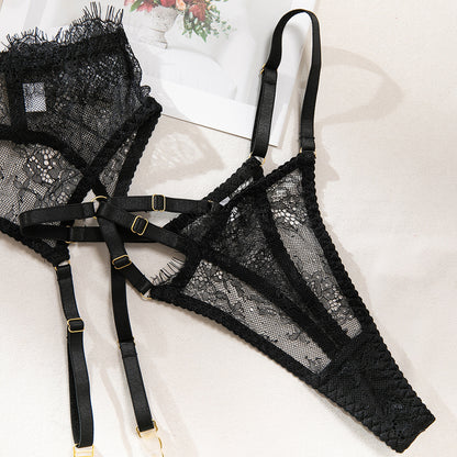 Lace Sheer Mesh 4-Piece Set Lingerie - detail view 38