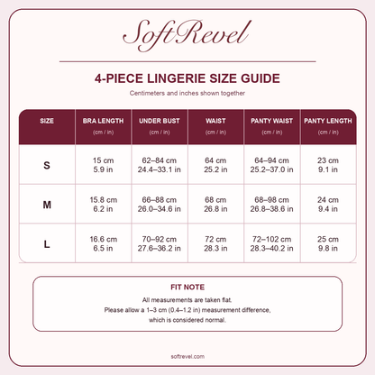 SoftRevel Size Guide — cm and in