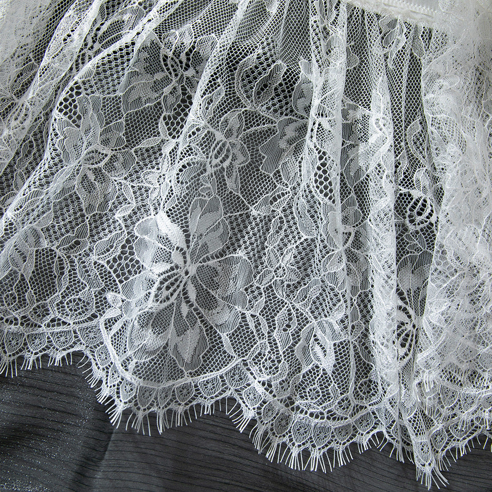 Lace Sheer Mesh Babydoll Dress - detail view 16