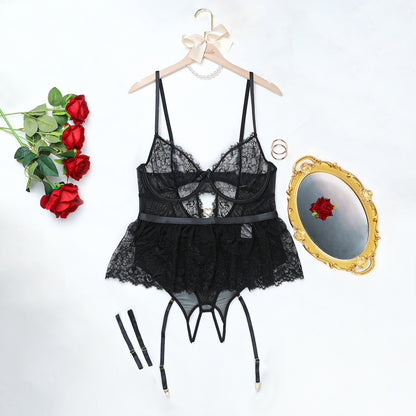 Lace Sheer Mesh Bodysuit Plus Size Lingerie - detail view 21