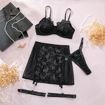 Lace Sheer Mesh Garter Belt Set Lingerie - detail view 34