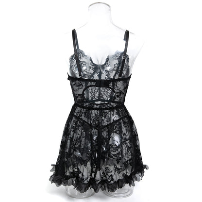 Lace Sheer Mesh Lingerie Set - detail view 10