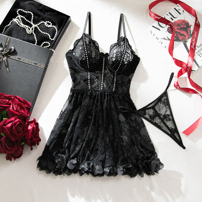 Lace Sheer Mesh Lingerie Set - detail view 11