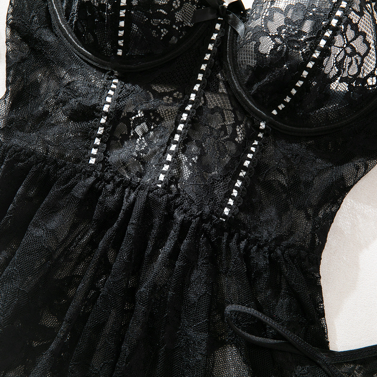 Lace Sheer Mesh Lingerie Set - detail view 14
